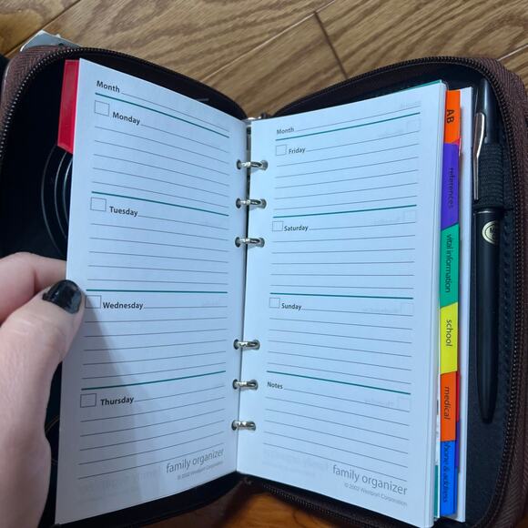 Vintage 1990's Family Organizer & Wallet Zippered Binder Calculator Memo Pad NEW - Picture 13 of 15